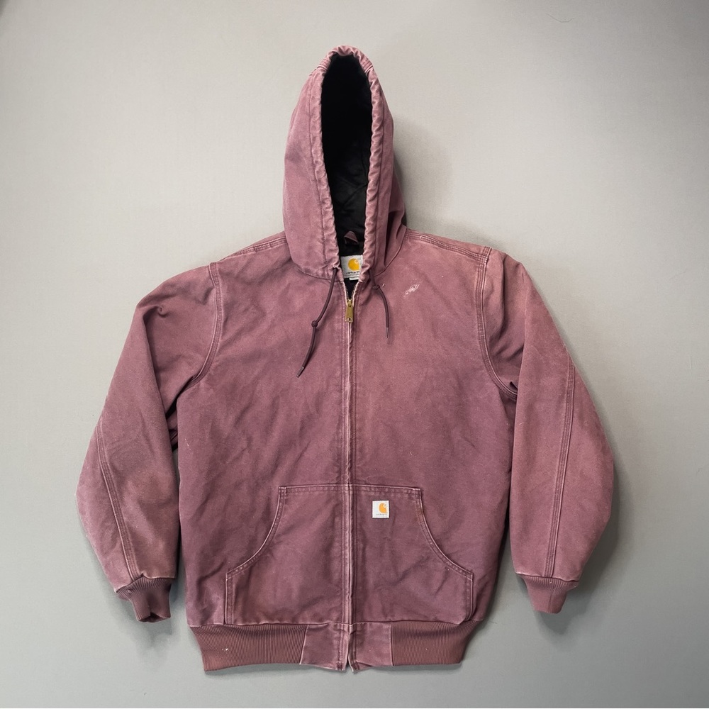 Purple Carhartt Fleece Quilted Canvas Jacket